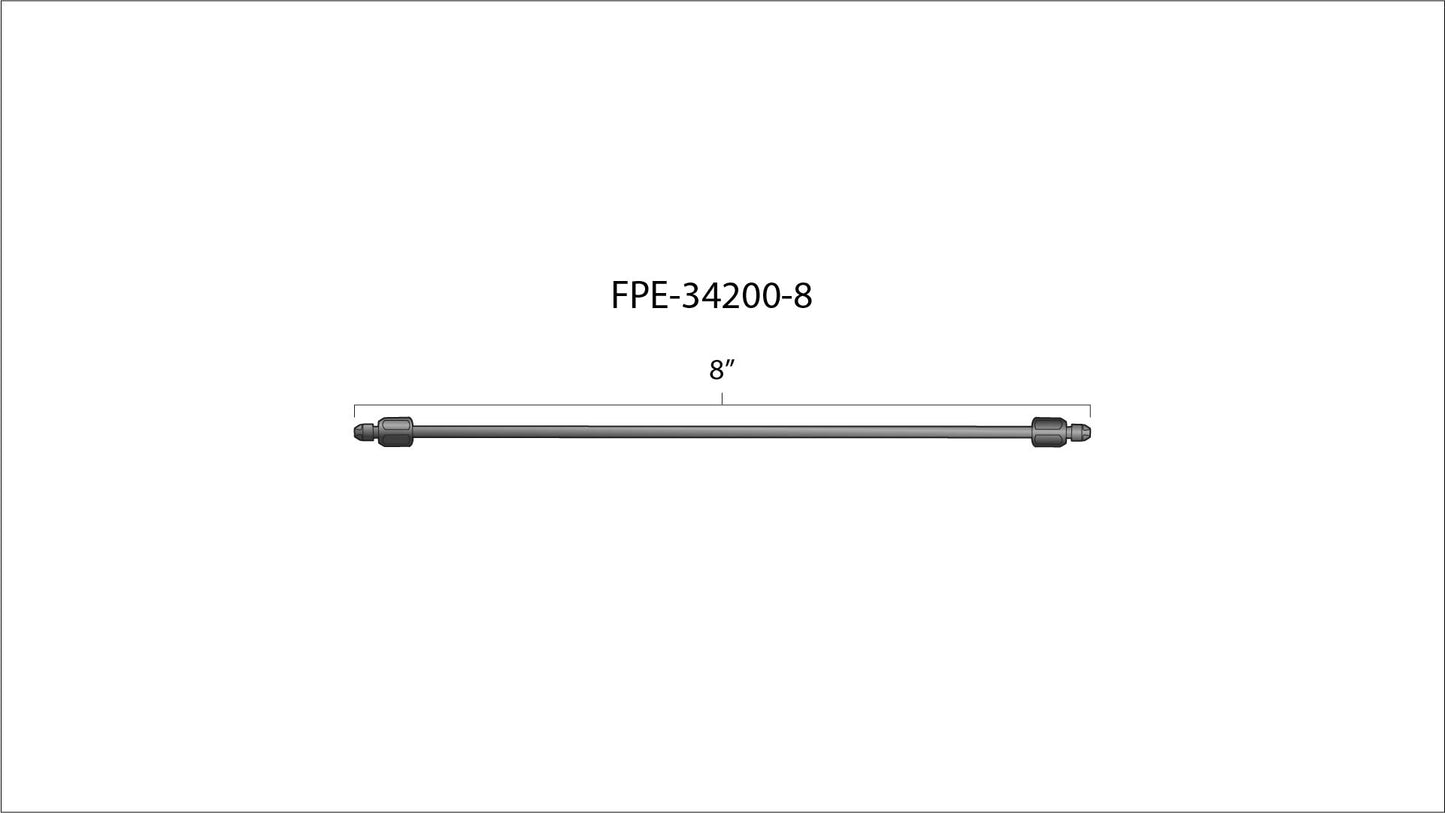 8 Inch High Pressure Fuel Line 8mm x 3.5mm Line M14 x 1.5 Nuts Fleece Performance